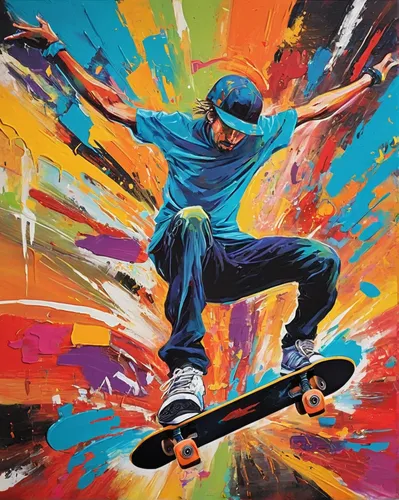 artistic roller skating,skater,skateboarder,skateboarding,skaters,skateboard,skate board,inline skating,skateboarding equipment,skating,skate,freestyle slalom skating,graffiti art,skatepark,roller sport,painting technique,longboard,roller skating,skate park,skateboard deck,Conceptual Art,Oil color,Oil Color 20