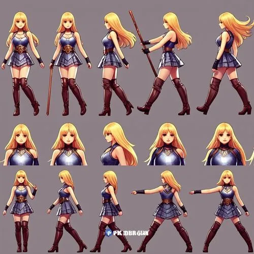 product design，Packaging Design,some of the concept art for an upcoming character from nintendo,sophitia,jenet,turnarounds,illyana,lufia,fighting poses,Photography,General,Realistic