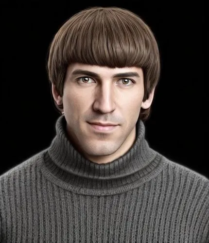 a male with long brown hair and wearing a turtle neck,ferrazzi,corluka,yarkovsky,nimoy,dendi,male elf,Common,Common,Natural