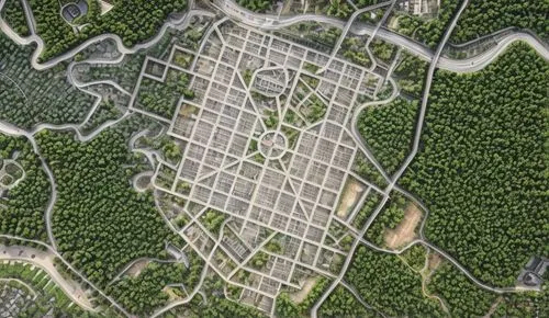 aerial landscape,landscape plan,japanese zen garden,town planning,tree tops,building valley,ski resort,urban park,suburban,bird's-eye view,panoramical,escher village,wine-growing area,srtm,cartoon forest,urban development,forests,apple mountain,verdun,the forests,Architecture,Urban Planning,Aerial View,Urban Design