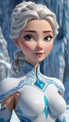 elsa,the snow queen,frozen,ice queen,refrozen,white rose snow queen,Unique,3D,3D Character