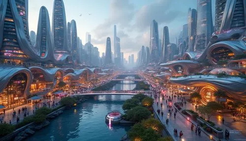 futuristic landscape,fantasy city,futuristic architecture,coruscant,ecotopia,guangzhou,dubay,arcology,harbour city,shanghai,shanghai disney,citadels,coruscating,theed,cybercity,fantasy world,3d fantasy,metropolis,urbanworld,dubai marina,Photography,General,Realistic