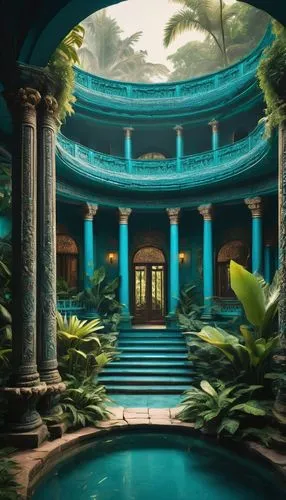 water palace,artemis temple,underwater oasis,atlantis,amazonica,tropical house,oasis,paradisus,pillars,sanctum,imperial shores,marble palace,conservatory,lagoon,pool house,ancient city,yamatai,mansion,tropico,ancient house,Photography,Artistic Photography,Artistic Photography 12