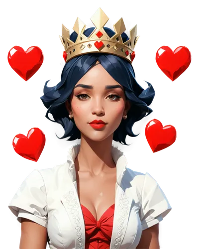 queen of hearts,heart with crown,valentine pin up,valentine day's pin up,crown icons,red heart,Unique,3D,Low Poly