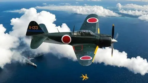 Avião Kamikase do Japão ataca bomba nos  navios de guerra na base Pearl Harbol na Filipinas das alturas,seafire,beaufighters,beaufighter,wirraway,wirraways,fujima,warbirds,shinden,warbird,kazuhisa,yam