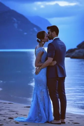 a bride and groom in front of the water at sunset,karasev,karasek,zeyer,romantic scene,honeymoon,dulhania,Photography,General,Realistic