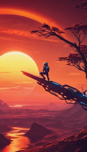 paraglider sunset,earth rise,valerian,futuristic landscape,alien planet,fire planet,guardians of the galaxy,violinist violinist of the moon,planet alien sky,horizon,fantasia,the lion king,gas planet,full hd wallpaper,barren,sentinel,cg artwork,the horizon,red planet,dusk background,Conceptual Art,Sci-Fi,Sci-Fi 04