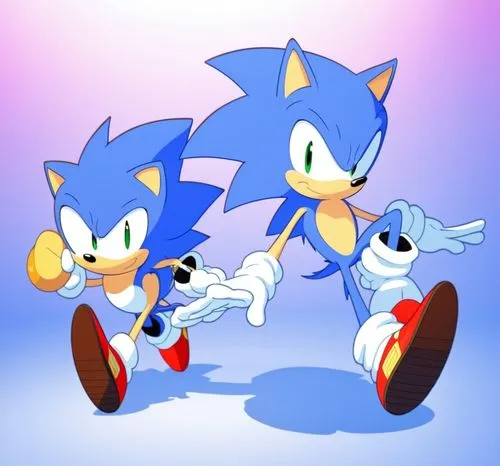 sonic and tails playing on their knees in the sky,sonic,sonicblue,sonics,tails,hedgehogs,sonicnet,Photography,General,Realistic