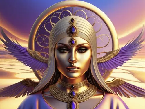 wadjet,inanna,nephthys,asherah,ashtar,hathor,Illustration,Realistic Fantasy,Realistic Fantasy 45