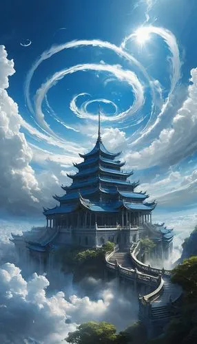 imagawa,shenlong,yashima,asian architecture,trigrams,fantasy picture,Conceptual Art,Fantasy,Fantasy 11