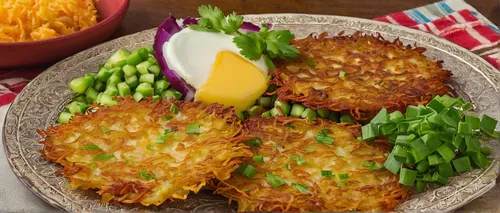 Write a heartwarming story about a family gathering around the dinner table to enjoy delicious latkes.,latkes,potato cakes,salmon cakes,potato pancakes,potato patties,latke,potato pancake,knödel,fishc