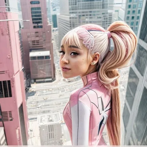 sweetener,harajuku,barbie doll,pink bow,barbie,above the city,anime girl,on the roof,metropolis,pink beauty,anime cartoon,rapunzel,pink hair,wig,anime 3d,kawaii,hk,futuristic,pink vector,cosplay image,Common,Common,Photography,Common,Common,Photography,Common,Common,Photography