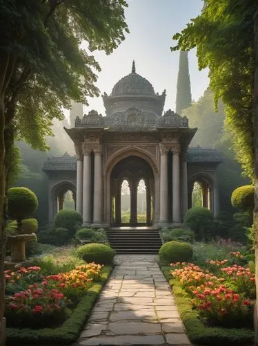 rosarium,gardens,secret garden of venus,kykuit,rivendell,artemis temple,jardiniere,briarcliff,gazebo,cochere,palace garden,arcadia,arboretum,backgrounds,green garden,archways,dandelion hall,gardenias,arboreus,water palace,Illustration,Black and White,Black and White 20