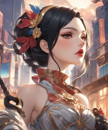 diaochan,geisha,oiran,longmei,oriental princess,geiko,Digital Art,Anime