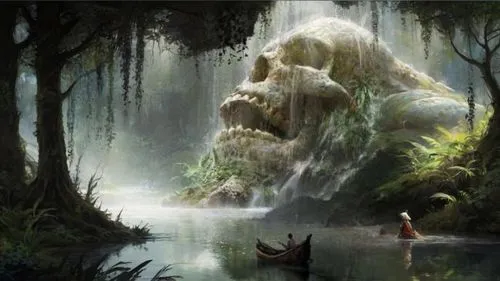 fantasy picture,bunyip,swamp,fantasy art,swampy landscape,the ugly swamp