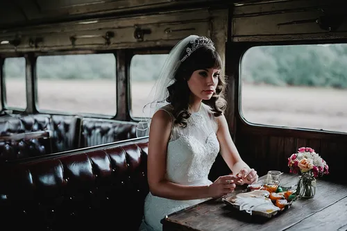 wedding dress train,railway carriage,wedding photography,wedding photographer,white rose on rail,silver wedding,wooden carriage,bridal car,bridal dress,wedding car,train compartment,train ride,vintage dress,portrait photographers,wedding photo,flower cart,vintage woman,railroad car,the bride's bouquet,wedding details,Conceptual Art,Daily,Daily 01