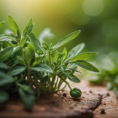 herbs macro shot,there is a small leafy plant in the dirt,summer savory,pepper plant,garden cress,arabidopsis,stevia,salsola,Photography,General,Commercial