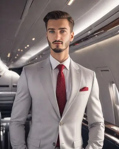 men's suit,attendant,qantas,netjets,martinair,airplane passenger