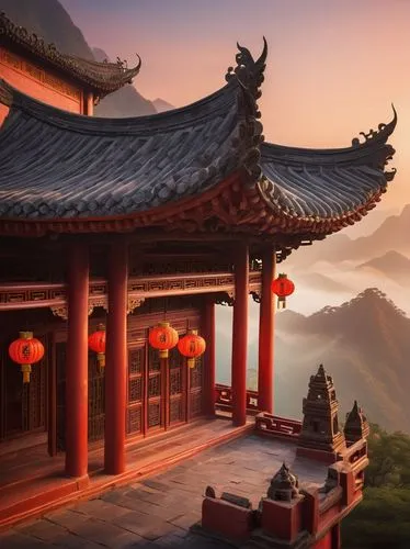 wudang,asian architecture,hall of supreme harmony,taoist,buddhist temple,confucianism,oriental painting,landscape background,hushan,oriental,yunnan,daoist,roof landscape,taoism,teahouses,qinshan,the golden pavilion,hengshan,dojo,guishan,Conceptual Art,Fantasy,Fantasy 04