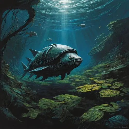 coelacanth,nekton,coelacanths,forest fish,underwater fish,underwater background,carcharodon,paleoenvironment,fish in water,sockeye,megalodon,ulua,carcharias,blue fish,megalonyx,pescado,kokanee,giant fish,semiaquatic,bonito,Conceptual Art,Daily,Daily 01
