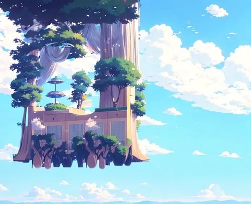 floating island,mushroom island,flying island,bird kingdom,treehouse,floating islands,tree house,fairy chimney,island,studio ghibli,bird island,island suspended,mushroom landscape,sky apartment,skylan