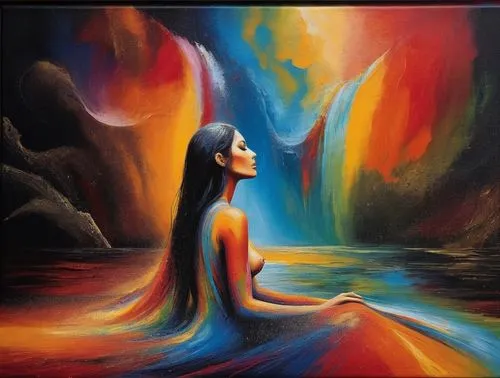 oil painting on canvas,danxia,ayahuasca,oil painting,oil on canvas,aura,dmt,samuil,samsara,singularity,energies,mantra om,shamanic,painting technique,fire and water,indigenous painting,immersed,pachamama,meditation,harmony of color,Illustration,Realistic Fantasy,Realistic Fantasy 36