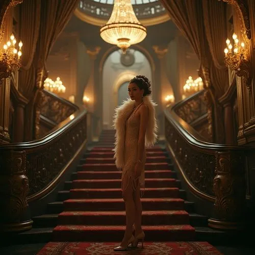 opulence,girl on the stairs,stately,hallway,opulently,opulent,grandeur,staircase,syberia,karenina,noblewoman,queen anne,plisetskaya,the throne,the crown,chateauesque,claridge,chandelier,ballroom,nightdress,Photography,General,Realistic