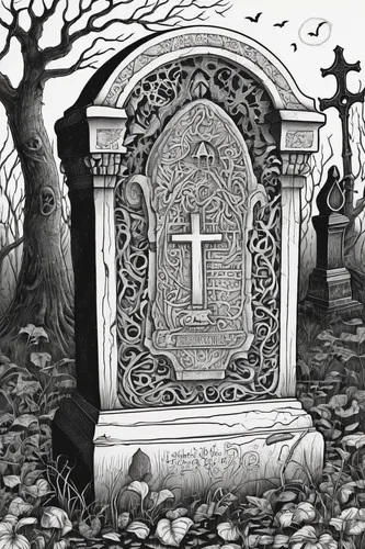 Write a dark and mysterious story about an aged gravestone in a haunted cemetery.,tombstones,grave stones,gravestones,tombstone,gravestone,graveyard,burial ground,grave,grave arrangement,memento mori,