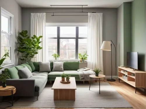 apartment lounge,green living,danish furniture,livingroom,modern decor,living room,scandinavian style,contemporary decor,shared apartment,modern minimalist lounge,home interior,an apartment,modern living room,apartment,sitting room,berkus,sage green,modern room,appartement,bonus room,Illustration,Retro,Retro 22