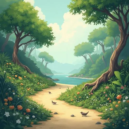 forest path,landscape background,forest background,cartoon video game background,druid grove,bird kingdom,an island far away landscape,nature background,forest glade,forest landscape,fairy forest,hiking path,pathway,springtime background,tree grove,bird bird kingdom,isle,tropical forest,mushroom landscape,idyllic,Photography,General,Realistic