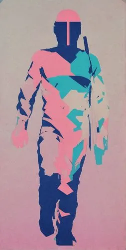 cyberpunk, vaporwave, syfy, 1990,a stylized image shows a person wearing a colorful suit,spacewalker,astronaut,spaceman,astronautic,spacesuit,cosmonaut,Art,Artistic Painting,Artistic Painting 46