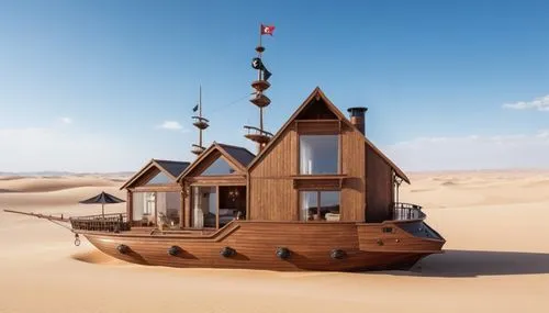 houseboat,dunes house,floating huts,house trailer,cube stilt houses,caravel,mobile home,pirate ship,wooden house,houseboats,stilt house,stilt houses,wooden boat,inverted cottage,admer dune,tumblehome,dune sea,sea fantasy,burning man,dreamhouse,Photography,General,Realistic