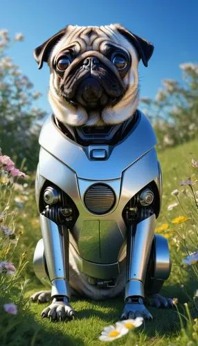 lawn mower robot,pug,toy bulldog,lawn mower,lawn ornament,lawnmower,british bulldogs,battery mower,herd protection dog,mow,autonomous,puggle,lawn aerator,bulldog,dozer,the french bulldog,3d car model,plummer terrier,continental bulldog,companion dog,Illustration,Realistic Fantasy,Realistic Fantasy 44