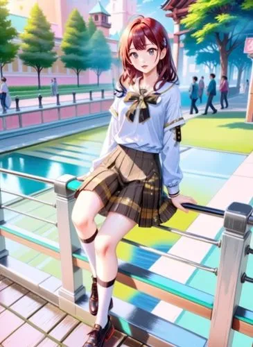 a anime character is posing for a picture,mikuru asahina,enomoto,mmd,tokimeki,euphonious,anime japanese clothing