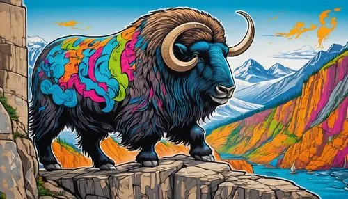 mountain sheep,bighorn ram,wild sheep,muskox,black-brown mountain sheep,yak,feral goat,mountain goat,alpine ibex,north american wild sheep,barbary sheep,buffalo,big horn sheep,bighorn sheep,wool sheep,bighorn,altiplano,goat mountain,bison,baby yak,Conceptual Art,Graffiti Art,Graffiti Art 07