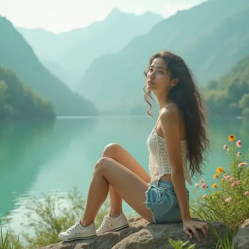 girl on the river,shraddha,nature background,hyori,landscape background,beauty in nature,relaxed young girl,serene,background view nature,vikos,moana,beautiful lake,idyllic,jablanica,live in nature,tatia,azerbaijan azn,sevda,girl on the boat,nature,Photography,General,Realistic