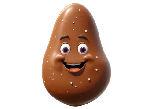 Cartoon poop, 3D illustration, brown color, rounded shape, glossy texture, sparkles, isolated background, humorous expression, bright lighting, vibrant colors, 2D composition.,a peanut er character, p