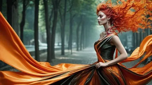 goldfrapp,ceremonials,rousse,adagio,seelie,redheads,melisandre,girl in a long dress,arancio,red head,orange robes,lina,redhair,epica,fiery,huiraatira,orange,orange scent,flamenca,habanera