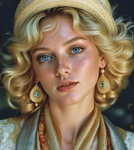 galadriel,struzan,vintage female portrait,vintage woman,vintage girl,hildebrandt,Photography,General,Realistic