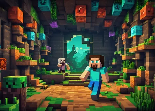 Craft a mysterious narrative with the use of blank frames and an alpha channel.,chasm,ravine,villagers,dungeons,druid grove,cube background,dungeon,minecraft,cave tour,wither,tileable,fairy village,ho