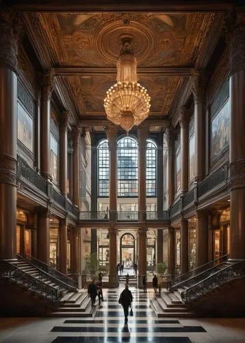 saint george's hall,entrance hall,threadneedle,teylers,courtauld,nypl,gct,leadenhall,foyer,lothbury,british museum,louvre,cochere,atriums,royal interior,lutyens,ryswick,archly,courtaulds,pancras,Illustration,Retro,Retro 14