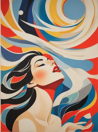 rosenquist,wesselmann,art deco woman,fluidity,trenaunay,oil painting on canvas,Art,Artistic Painting,Artistic Painting 43