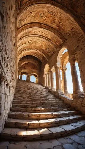 celsus library,umayyad palace,dougga,amphipolis,ephesus,porticus,tarraco,umayyad,archways,leptis,kourion,arcaded,stone stairs,pont du gard,herodium,lecce,colonnades,chersonese,sepphoris,yerlikaya,Illustration,American Style,American Style 11