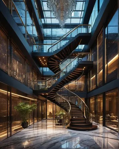 atriums,atrium,glass facade,staircase,outside staircase,winding staircase,glass building,staircases,hotel w barcelona,spiral staircase,steel stairs,luxury hotel,escaleras,glass wall,andaz,glass facades,water stairs,stairs,escala,stairways,Conceptual Art,Oil color,Oil Color 17