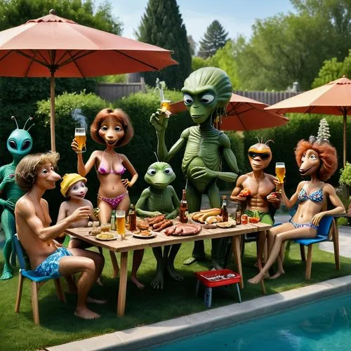 frog gathering,radebaugh,cheburashka,pool bar,sleestak,poolman,Photography,General,Natural