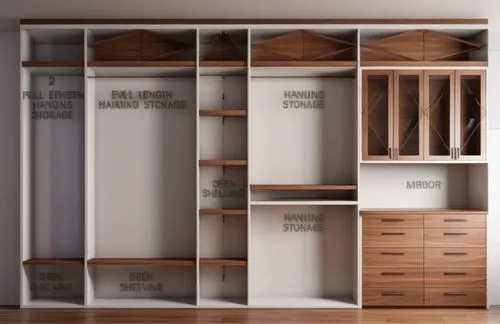 white wood with walnut shelves ,storage cabinet,walk-in closet,room divider,search interior solutions,drawers,cabinets,cabinetry,shelving,cupboard,wooden mockup,dresser,bookshelves,armoire,bookcase,wa