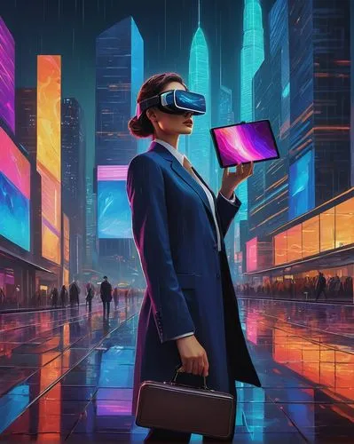 cyberpunk,vr,virtual world,vr headset,virtual reality,futuristic,virtual landscape,tech trends,virtual,virtual reality headset,cyber glasses,oculus,dystopian,dystopia,metaverse,digital nomads,virtual identity,digital technology,modern,digital identity,Illustration,Paper based,Paper Based 08