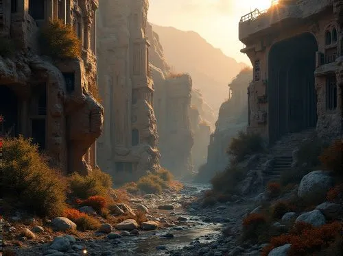 canyon,street canyon,petra,ancient city,canyons,fantasy landscape,ruins,world digital painting,ruin,post-apocalyptic landscape,al siq canyon,digital painting,environments,theed,valley of death,ancient ruins,harran,desert landscape,meteora,wasteland,Photography,General,Realistic