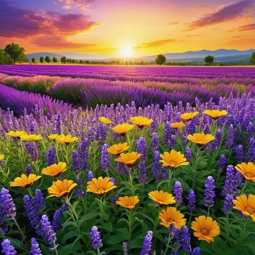 field of flowers,flower field,splendor of flowers,purple landscape,blanket of flowers,lavender flowers,flowers field,lavender fields,lavender field,sea of flowers,flower meadow,violet flowers,colorful flowers,blooming field,lavender flower,splendid colors,flower background,lavenders,meadow landscape,purple flowers,Photography,General,Realistic