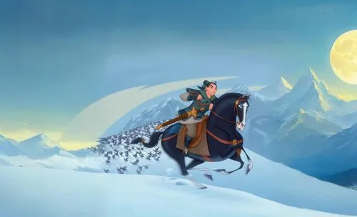 sleigh ride,mulan,man and horses,skijoring,the spirit of the mountains,genghis khan,mountain spirit,cross-country equestrianism,hamelin,western riding,horseback,heroic fantasy,horseman,the snow queen,snow scene,glory of the snow,fantasy picture,horse herder,hunting scene,hans christian andersen